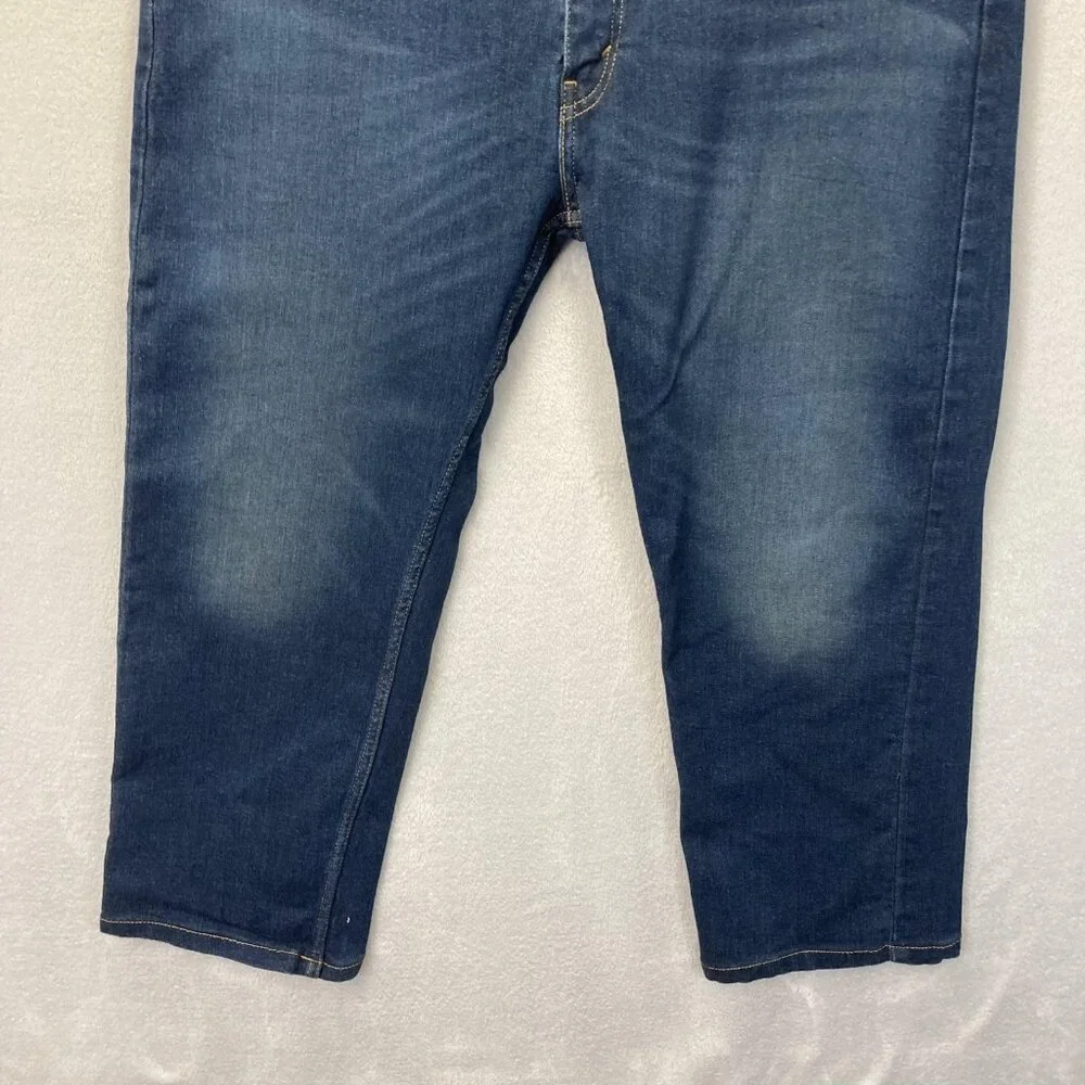 Levis 505 Jeans Mens 40x27 Blue Stretch Denim Straight Leg Regular Fit Waterless